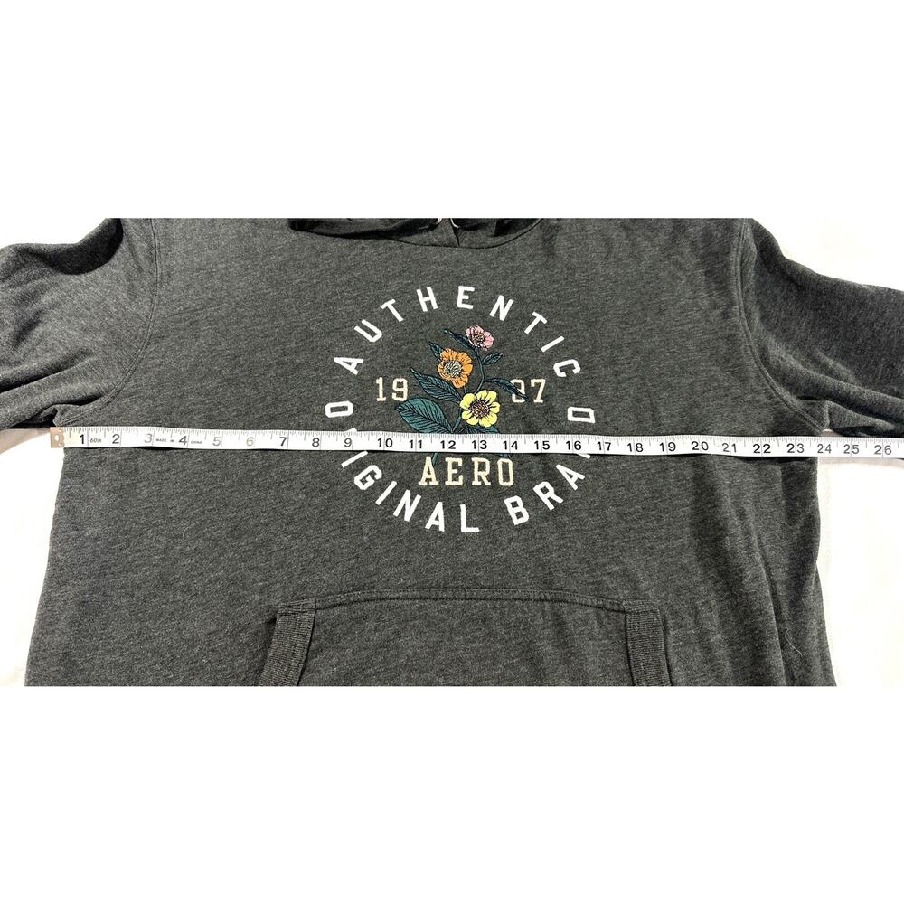 Aeropostale Fleece Hoodie Sweatshirt Gray Womens Sz XL Pullover Embroidered - Picture 6 of 11